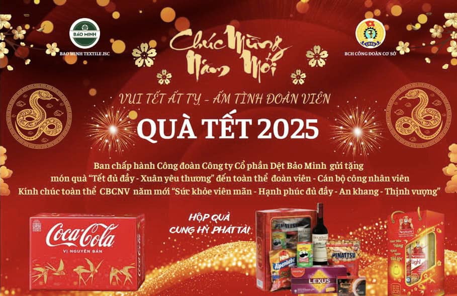 Dệt Bảo Minh trao tặng quà Tết cho toàn thể cán bộ công nhân viên